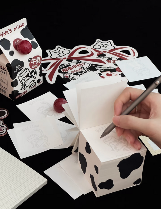 Pink's Mind Milk Carton Notepad Gift Set