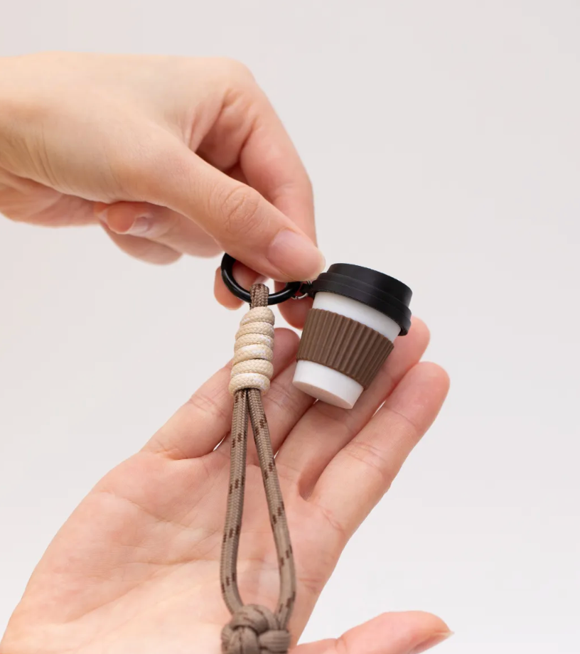 Stress keychain — coffee cup